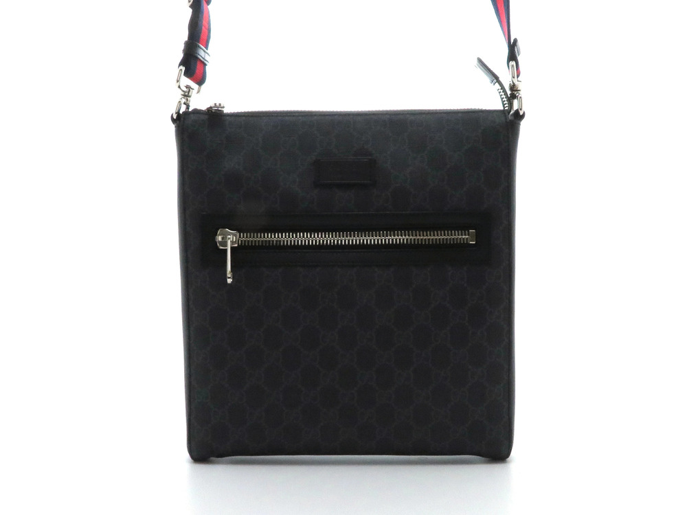 Gucci GG Supreme Shoulder Bag Black Navy Blue Red Long Strap